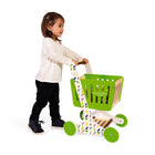 Janod Green Market Wooden Play Shopping Trolley-Perfect for kids who love pretend shopping.