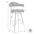 Armen Living Justin 30" Bar Height Swivel Bar Stool in Vintage Coffee Faux Leather with Black Metal Legs-7