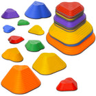 Qaba Kids Stackable Heart-Shaped Balance Stepping Stones 11-Piece Set-Enhances balance and sensory coordination with colourful design 