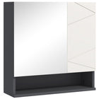 Kleankin Wall Mount Medicine Cabinet with Shelf and Mirror - Light Grey-Use as a toiletry, beauty or medicine cabinet in your bathroom