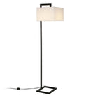 Hudson&Canal Greyson 68" Tall Floor Lamp with Fabric Shade - Blackened Bronze/White-Includes a 8 ft. cord with foot switch