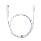 Basic Tech 6 foot Lightning Braided Cable - White-3000+ bend test