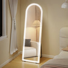 HOMCOM Full Length Mirror with Adjustable Lights - 21" W x 64" H - Silver-450 LED beads provide bright, even and focused lighting 