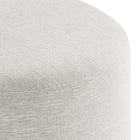 Modway Callum 16" Round Woven Heathered Fabric Upholstered Ottoman - Heathered Weave/Ivory-7