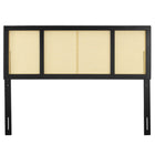 Modway Delmare Cane Full Headboard - Black-Interchangeable Bed Frame Options