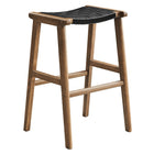 Modway Saoirse Leather Wood Bar Stool - Walnut Black - Set of 2-6