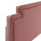 Modway Transfix Performance Velvet Twin Headboard - Dusty Rose-Dense Foam Padding