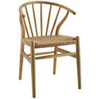 Modway Flourish Spindle Wood Dining Side Chair - Natural - 2 Pack-Includes Plastic Foot Caps