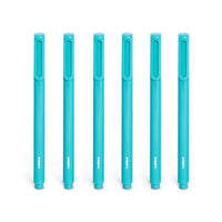Poppin Signature Ballpoint Pens - Blue Ink - Aqua - 6 Pack-Pens write with blue ink