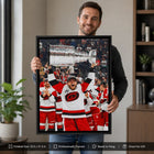 Frameworth Nikolaj Ehlers 20" H x 29" W Framed Canvas Carolina Hurricanes 2026 Stanley Cup Champions Framed - Officially Licensed NHL/NHLPA-Frameworth quality: Made in Canada by Frameworth Sports Marketing, established 1992, producing officially licensed sports memorabilia