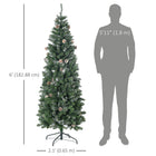 HOMCOM 6' Snow-Dipped Artificial Christmas Tree with Auto Open - Green-Quick and easy setup with hinge construction and section design 