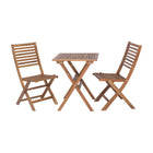 Dura Housewares Oxford 3-Piece Patio Set - Brown-Includes 1 square folding table and 2 folding chairs