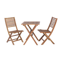 Dura Housewares Oxford 3-Piece Patio Set - Brown-Includes 1 square folding table and 2 folding chairs