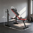 Soozier Adjustable Weight Bench with Squat Rack-7-level adjustable barbell stand fits different users and exercise needs