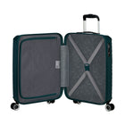 American Tourister Surftime Spinner Carry-on - Metallic Teal-Multi-stage pull handle allows you to customize the height for a more comfortable experience.