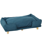 PawHut Elevated Washable Large Dog Sofa - Dark Blue-Soft 3.1" (8 cm) padding enhances pets' comfort for relaxation and sleep 
