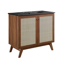 Modway Soma 36" Bathroom Vanity - Walnut/Black-MDF and Particleboard