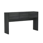 Manhattan Comfort Linda Modern 3-Drawer Console Table - Charcoal Grey-Rich wood grain texture adds natural warmth and dimension