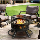 Shinerich 24" Fire Pit with Grill-Steel cooking grate
