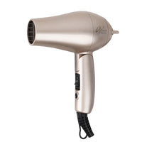 Aria Mini Blowdryer - Brushed Gold -Compact and Lightweight: Weighs just 0.5 lb and features a foldable handle for easy storage in your carry on or handbag