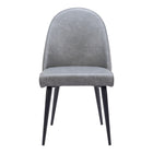Zuo Silloth Armless Dining Chair - Grey - Set of 2-Plush and durable faux leather fabric
