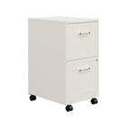 Hirsh 2-Drawer Mobile Vertical File Cabinet - Pearl White-Fully assembled welded cabinet. Assembly of the handles and optional casters required