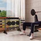 Soozier Weight Rack for Plates - Dumbbells - Barbell Bars - 1100 lb Capacity-1.5mm thick steel tube supports up to 500kg 