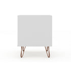 Manhattan Comfort Rockefeller 20.08" Mid-Century Modern 2-Drawer Nightstand 2-Piece Set - White-Home Assembly Required. All Hardware Included
