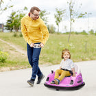 Qaba 12V Bumper Car for Toddlers with 360 Degree Spin, Remote Control - Pink-Option for remote or child driving enhances safety and control 