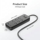 ShoppingAll Huntkey Surge Protector Power Strip with 6 Outlets and 2 USB Ports - 4' - Black-Supports up to 15A, 125V, and 1875W, making it suitable for workstations, office equipment, and household electronics