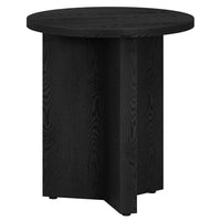 Hudson&Canal Anders 20"W Round Side Table - Black Grain-A contemporary Scandinavian design for your living room, den, and more
