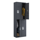 Ceha RH Series 2-Tier Locker with Louver Vents and Recessed handle - Bank of 2 - Graphite Grey-Convenient name plate holder on door
