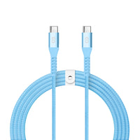 LOGiiX Vibrance Braid 1.2M USB-C to USB-C - Turquoise-1.2M (*3.94 ft) USB-C to USB-C cable to charge & sync USB-C devices