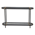 Zuo Aneis Console Table - Black-Tempered Rippled Glass oval shape tabletop