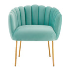Modway Sanna Channel Tufted Performance Velvet Armchair - Mint-Chair Weight Capacity: 331 lb
