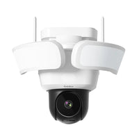Aosu 5MP Wireless Floodlight Camera with Colour Night Vision, Smart AI Threat Detection and 2-Way Audio - White-High-Resolution & Advanced Features: 2880 x 1620 resolution at 20 FPS, 105 degree FOV, and PIR motion detection up to 10m for clear video capture and enhanced security