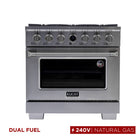 Kucht 36" KXP Series Dual Fuel Range Natural Gas - Stainless Steel-Cook and bake like a pro with the extra-large convection oven with 5.2 cu. ft. of capacity, 5-rack configuration and extra-large oven window