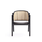 Manhattan Comfort Versailles 23.62" Industry Chic Accent Armchair - Black and Natural Cane-Seat Made from Plywood