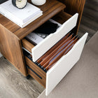Modway Envision Wood File Cabinet - Walnut White-Particleboard and MDF Construction