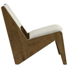 Modway Rylina Vegan Leather Accent Chairs - Weathered Oak Stone - Set of 2-Plastic Foot Glides