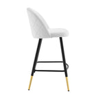 Modway Cordial Fabric Counter Stools - White - Set of 2-Counter Stool Weight Limit: 300 lb