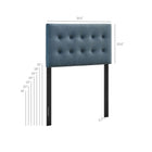 Modway Emily Stain-Resistant Performance Velvet Twin Size Headboard - Cadet Blue-Button Tufting