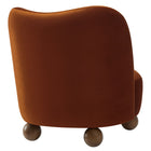 Modway Monroe Performance Velvet Accent Chair - Rust Walnut-Non-Marking Foot Pins