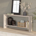 Hudson&Canal Osman 64"W Console Table - Alder White-Finished in wood-look alder white