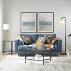 Hudson&Canal Sivil 20"W Round Side Table with Glass Shelf - Blackened Bronze-The compact size is perfect for small spaces
