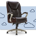 Serta Smart Layers Hensley Big and Tall Executive Chair - Brown-Sturdy casters allow for easy mobility