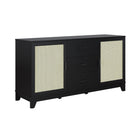 Manhattan Comfort Sheridan 59.05" Mid-Century Modern Sideboard Cabinet - Black-30 Day Limited Manufacturer's Warranty