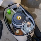 RovR KeepR Beverage Tote Caddy with Ice Bucket and Shoulder Strap - Powder-Rugged carrying handle with foam grip offers stylish, easy portability