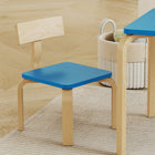 Qaba Kids Table & 2 Chair Set, Toddler Table & Chairs, Children Multi-Activity Furniture Set for Playing - Blue-With rounded corners for safe playtime
