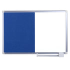 MasterVision NewGen Combo Board - Magnetic Dry-Erase & Felt - Aluminum Frame - 18" x 24" - Blue-Combo board with blue felt and magnetic steel surfaces